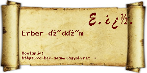 Erber Ádám névjegykártya